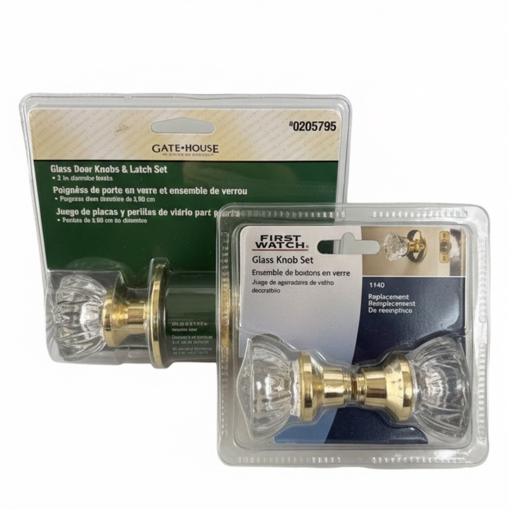 ✨ NEW NIP Gatehouse + First Watch Crystal & Brass Knob Set ✨